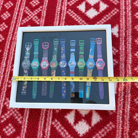 Vintage Disney 9 Watch Lot 90s Shadowbox Display 1990 Fantasma Promo Collection main image 8